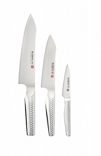 סט 3 סכינים, GN3002 מהסדרה הקלאסית של חברת גלובל GLOBAL יפן