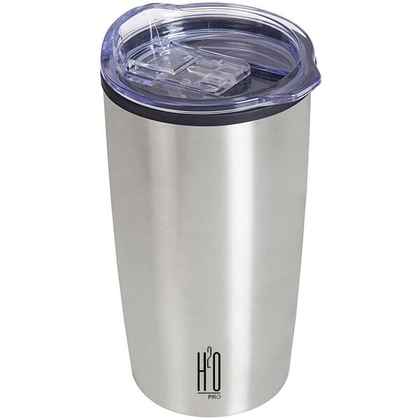 ספל תרמי נירוסטה מכסה אקרילי שקוף מבית H2O