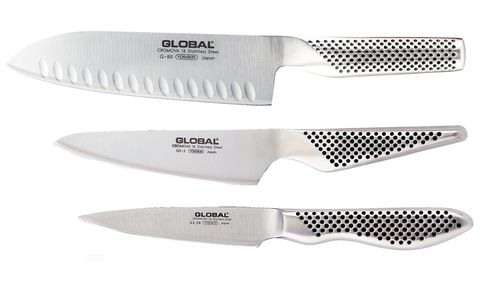 סט 3 סכינים, G80338 מהסדרה הקלאסית של חברת גלובל GLOBAL יפן