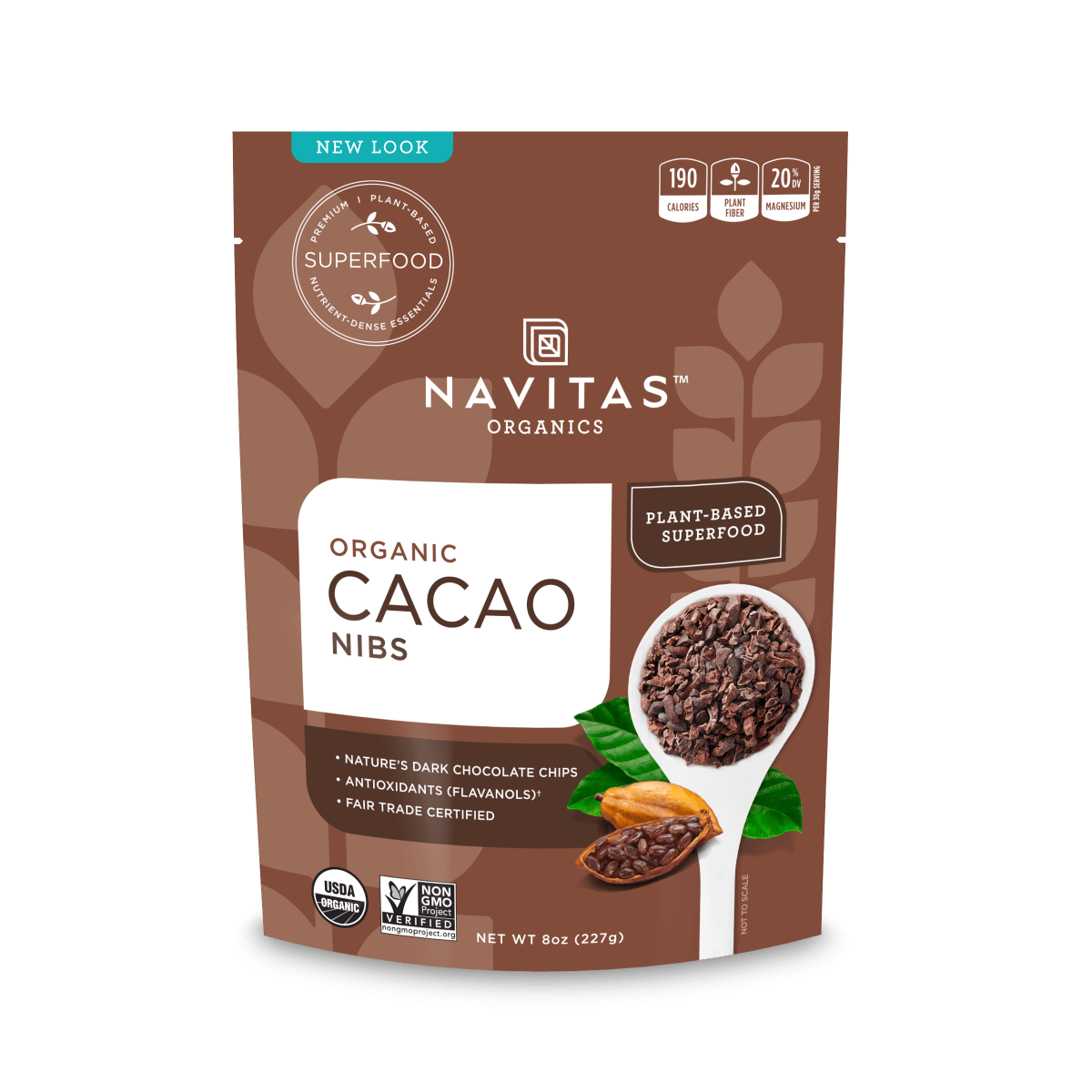 קקאו ניבס, שבבי קקאו אורגני 227 גרם - NAVITAS ORGANICS