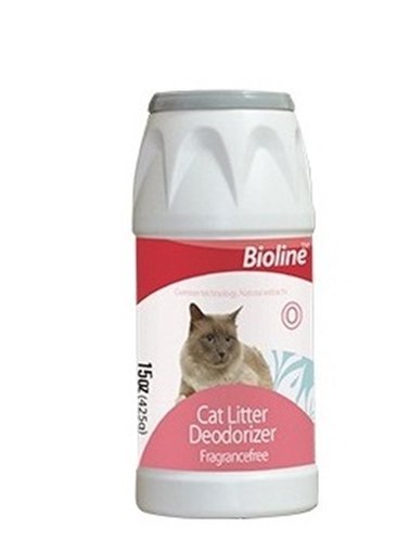 ביוליין מנטרל ריח בארגז החול 425 גרם Bioline cat litter deodorizer