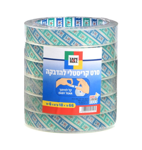 סלוטייפ קריסטלי 66\19 ליבה גדולה