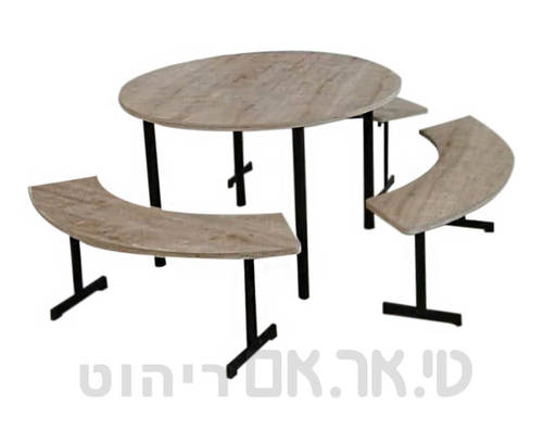 סט שולחן עגול וספסלים