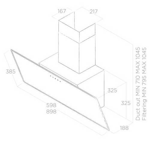 קולט אדים צמוד קיר Elica SHIRE SHIRE-WH-A90 לבן