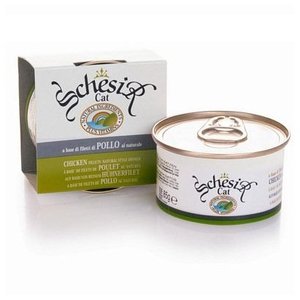 מעדן לחתולים פילה עוף טבעי שזיר 85 גרם Schesir Chicken Natural Style