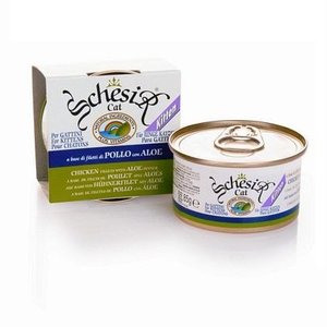 מעדן לגורי חתולים עוף ואלוורה שזיר 85 גרם Schesir Chicken Aloe Vera Kitten