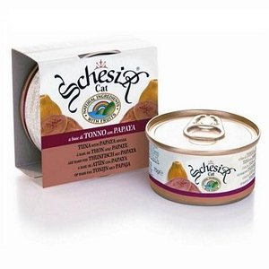 מעדן לחתולים טונה ופפאיה שזיר 85 גרם Schesir Tuna with Papaya