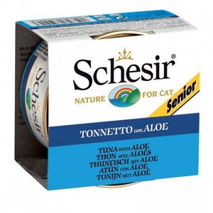מעדן לחתולים מבוגרים טונה ואלוורה 85 גרם Schesir Senior Tuna With Aloe