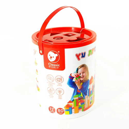 דלי קוביות עץ, 80 חל'