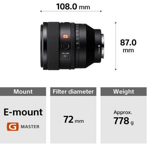 עדשה Sony FE 50mm f/1.2 GM