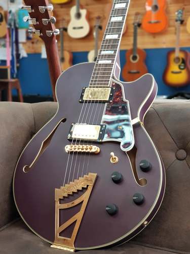 D'Angelico DELUXE SS Stairstep tailpiece Matte Plum