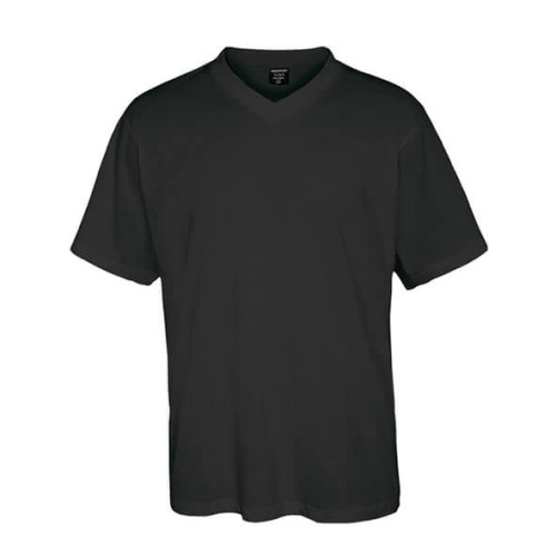 חולצת T-Shirt שרוול קצר צווארון v בצבע שחור