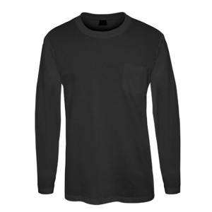 חולצת T-Shirt שרוול ארוך + כיס בצבע שחור