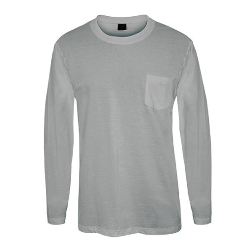 חולצת T-Shirt שרוול ארוך + כיס בצבע אפור