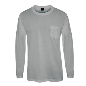 חולצת T-Shirt שרוול ארוך + כיס בצבע אפור