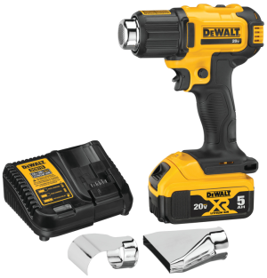 אקדח חום נטען 18V/20V+אביזירים + שתי סוללות 5.0AH
