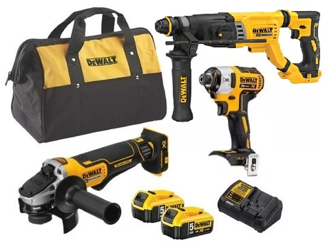 סט 18V אימפקט + פטישון + דיסק + שתי סוללות 5.0AH