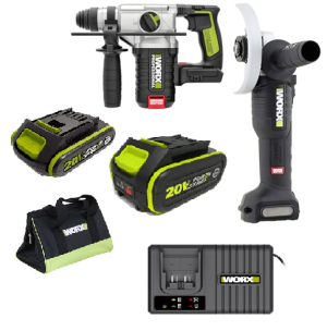 סט פטישון + משחזת זווית 20V + שתי סוללות 4.0AH/5.0AH