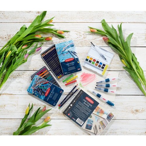 סט 12 עפרונות דיו INKTENSE מסיסים DERWENT 