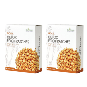 מארז זוגי | גולד דיטוקס פווט פאטצ'ס | Gold DETOX FOOT PATCHES | פדים לניקוי רעלים | מהדורת הזהב | 100% אורגני | מכיל תערובת של צמחים