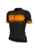 חולצת רכיבה נשים SOLID START JERSEY שחור-כתום אלסטית טכנית אולטרא לייט מתקדמת ומנדפת מאוד