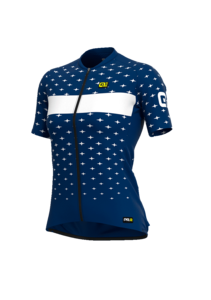 חולצת רכיבה נשים PRR STARS JERSEY כחול-לבן אלסטית טכנית אולטרא לייט מתקדמת ומנדפת מאוד