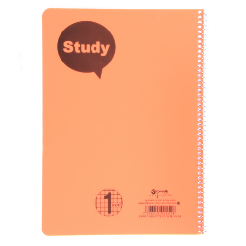 שלשייה ספירל STUDY A4 PP חשבון 72 דף