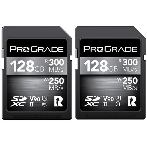 2 כרטיסים ProGrade 128GB SDXC UHS-II V90 Cobalt