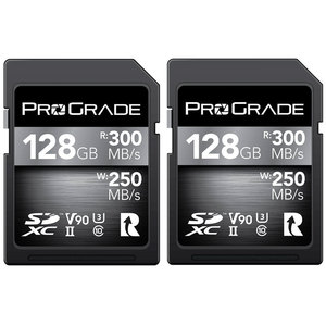 2 כרטיסים ProGrade 128GB SDXC UHS-II V90 Cobalt
