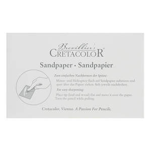 סט 3 דפי נייר זכוכית לחידוד פחם CRETACOLOR