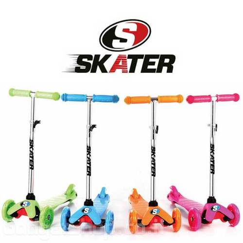 קורקינט עם אורות בגלגלים וכידון מתכוונן ל-3 מצבי גובה Cool SCOOTER - כחול