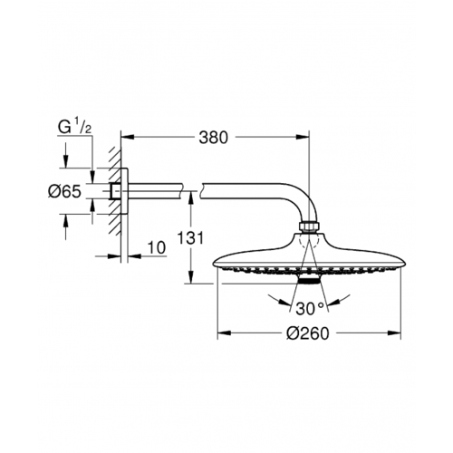 GROHE ראש מקלחת+זרוע דגם 26459000