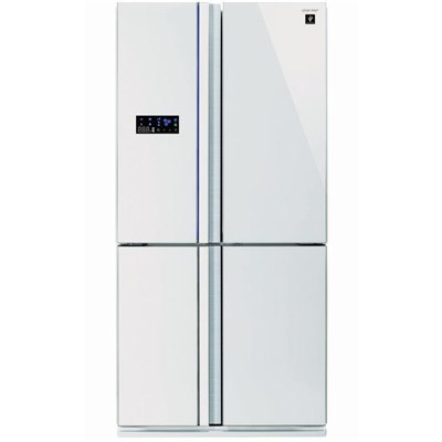 מקרר 610 ‏ליטר Sharp SJR8912 שארפ 4 דלתות מקפיא תחתון זכוכית לבנה