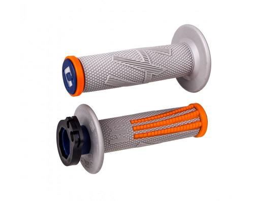 גריפים עם נעילה וידית מצערת כתום / אפור - ODI EMIG PRO V2 LOCK-ON GRIPS