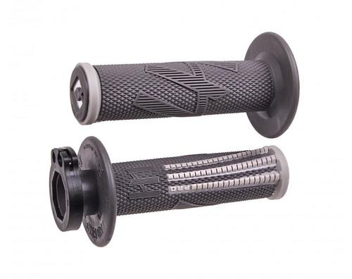 גריפים עם נעילה וידית מצערת אפור - ODI EMIG PRO V2 LOCK-ON GRIPS