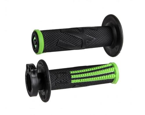 גריפים עם נעילה וידית מצערת שחור / ירוק  - ODI EMIG PRO V2 LOCK-ON GRIPS