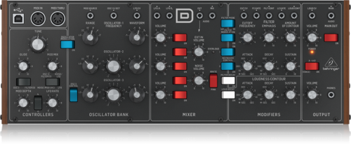 Behringer Model-D - סינטיסייזר אנלוגי - שיחזור מודרני ל-Model D האגדי.