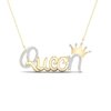 שרשרת ותליון QUEEN ויהלומים מזהב 14K