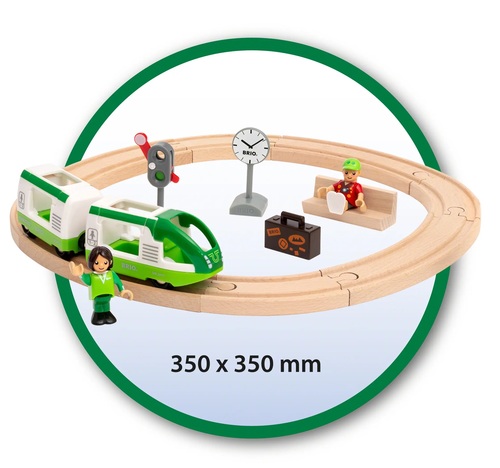 סט רכבת נוסעים עם מסילה מעגלית, 2 דמויות ואביזרים נוספים 33847
