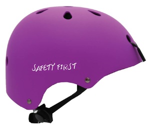 קסדה בטיחותית לפעוטות וילדים עם מנגנון התאמה לראש, 11 פתחי איוורור ותאורת LED משתנה - מידה S סגול