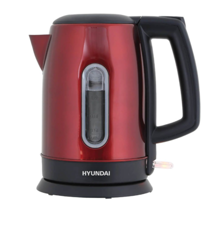 קומקום נירוסטה חשמלי 1.7 ליטר HYUNDAI במגוון צבעים שחור,אדום לבחירה דגם HYK-1761