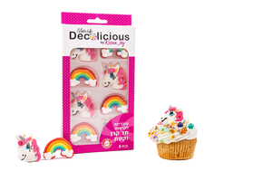 קישוטים אכילים חד קרן וקשת בענן Decolicious