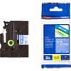סרט למכשיר Ptouch ברוחב 12mm הדפסה בלבן על רקע כחול TZe535