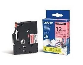 סרט למכשיר Ptouch ברוחב 12mm הדפסה בשחור על רקע כתום פלורוסנטי TZeB31