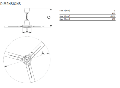 מאוורר תקרה נירוסטה 140 ס