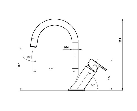 ברזי ברבור לכיור רחצה / גל בר / סדרת גל Wave 305120