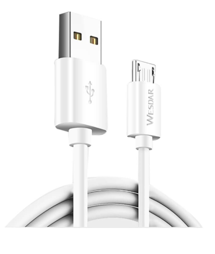 כבל 2A 3M PVC MICRO USB לבן