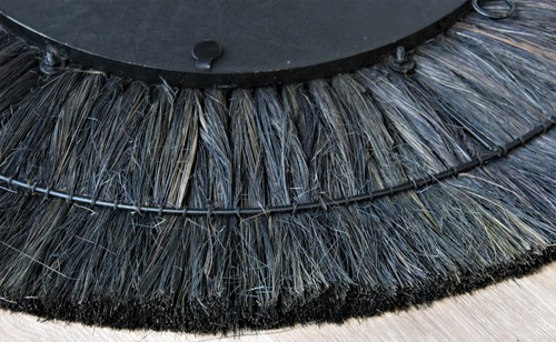 מראה עגולה קש שחור - 86 ס
