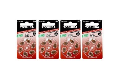מארז 24 סוללות למכשיר שמיעה   TOSHIBA PR41 312 טושיבה