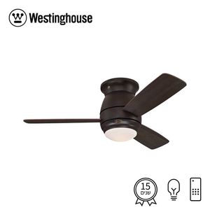 HALLEY WEST "44 2 שחור+עץ שלטXE27 מאוורר תקרה